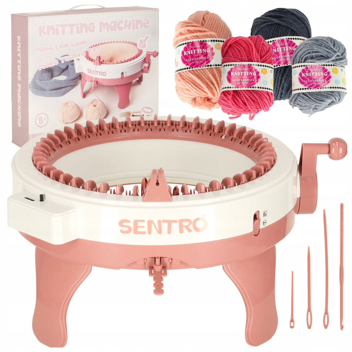 KNITTING MACHINE FOR CROCHETING SEWING SET FOR CHILDREN YARNS 4 PCS