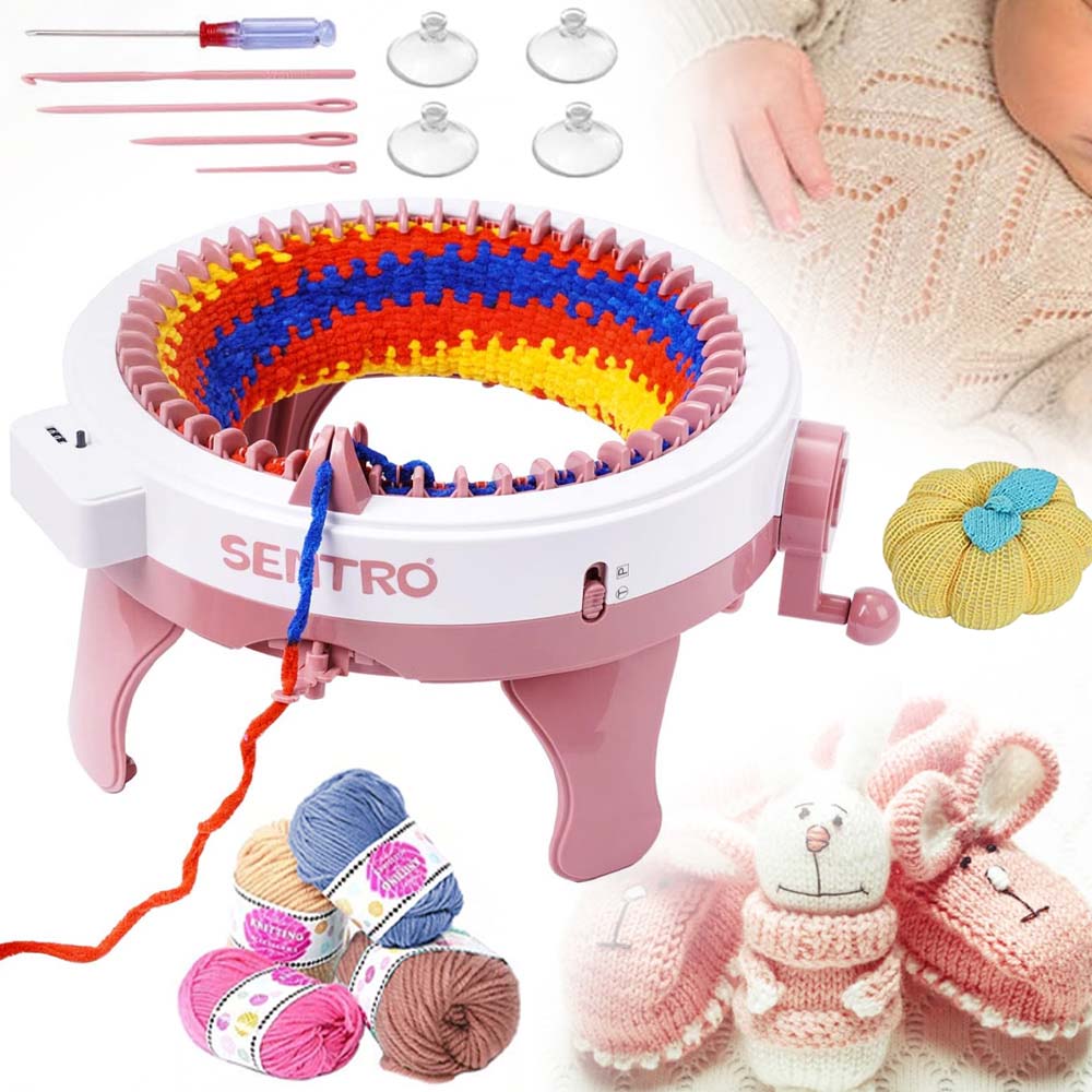 KNITTING MACHINE FOR KNITTING SET WITH ROW COUNTER