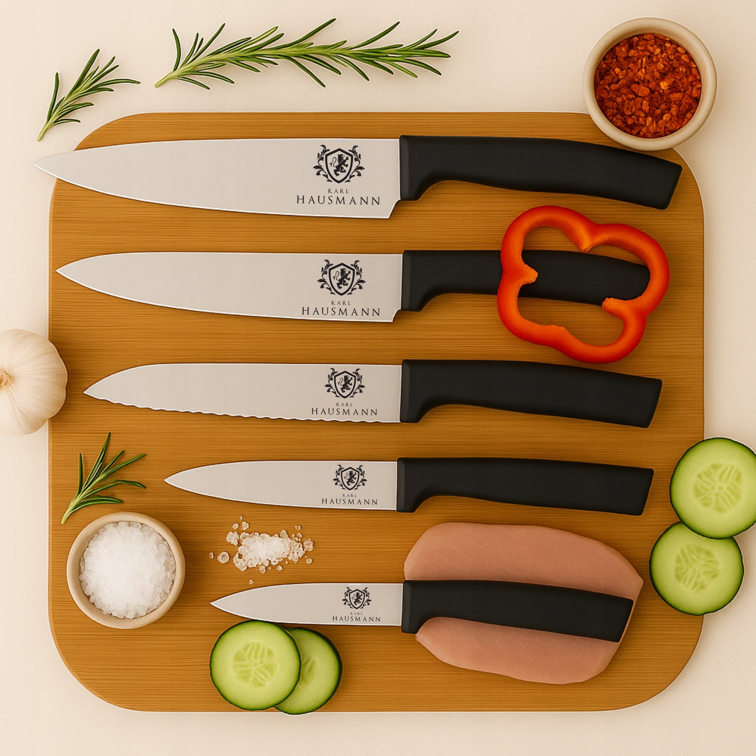 KNIVES IN BLOCK SET OF KITCHEN KNIVES 5PCS. + KNIFE ARROW STAND Manufacturer code komplet nozy w bloku fiskars gerlach