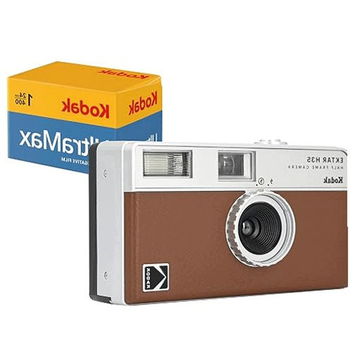 KODAK EKTAR H35 HALF FRAME CAMERA BROWN SET WITH FILM 24 EXP for home