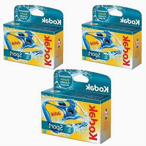KODAK SPORTS UNDERWATER CAMERA DISPOSABLE 27 INTAKES SET OF 3