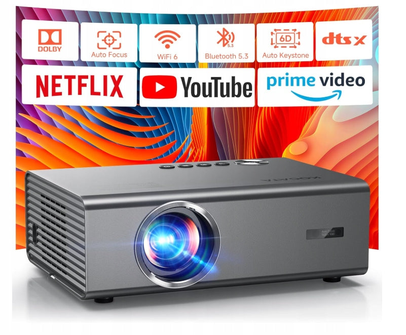 KOGATA Smart Full HD Netflix 4K WiFi 6 Autofocus Bluetooth Projector