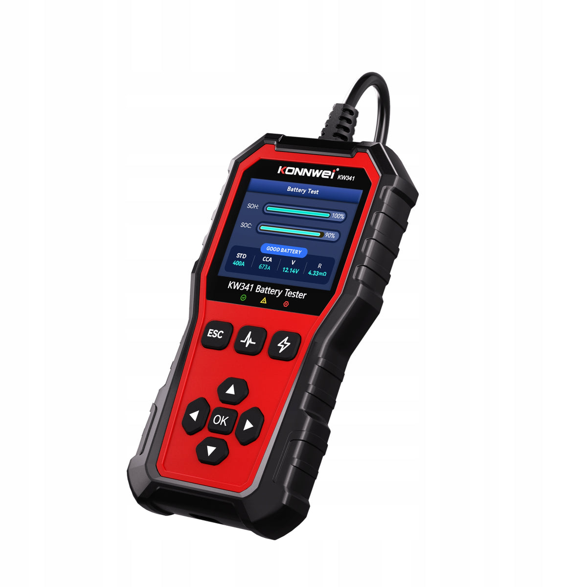 KONNWEI KW341 Battery Tester 6V / 12V / 24V Charging Test, Lifespan Manufacturer code KW341