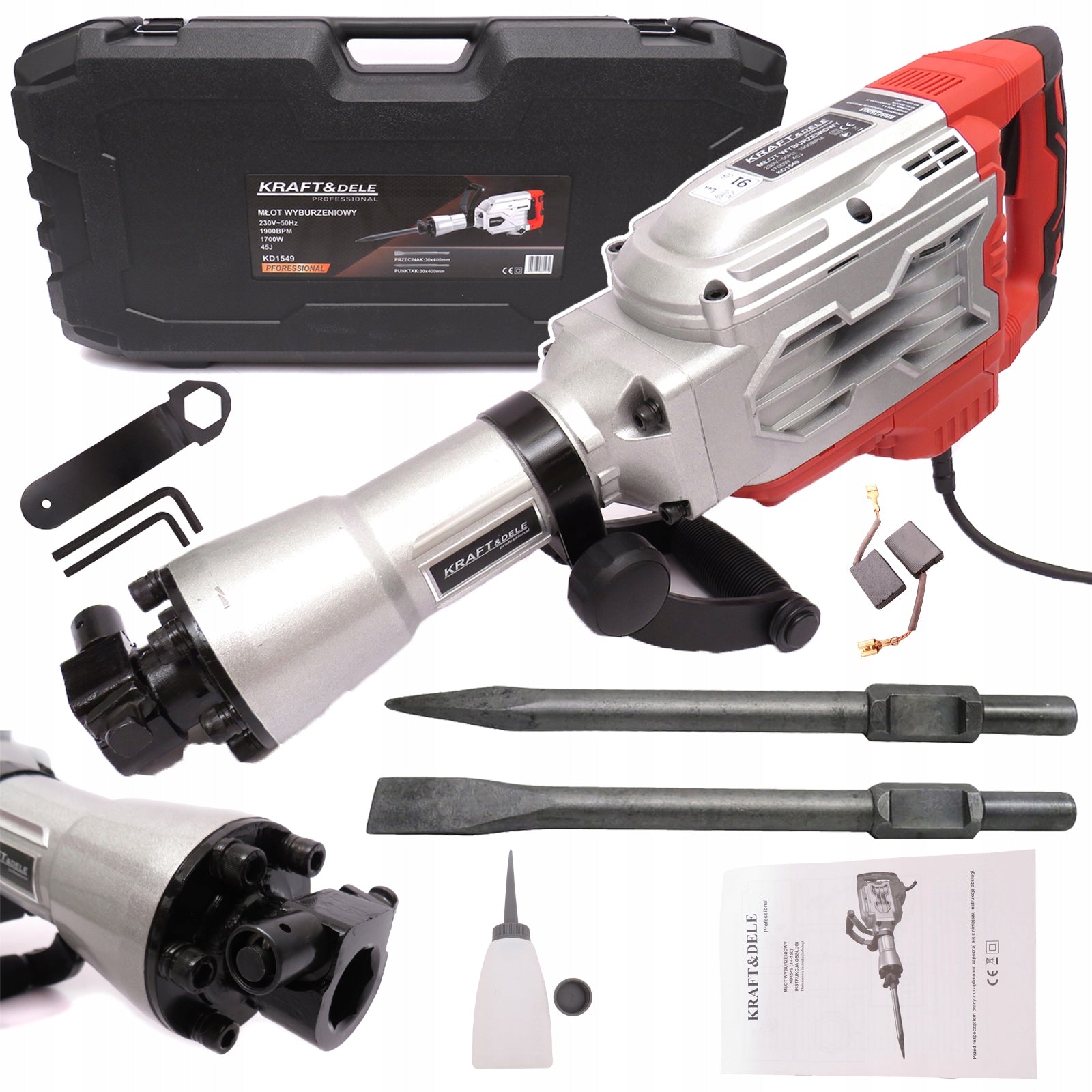 KRAFT IMPACT DEMOLITION HAMMER FOR FORGING 1700W 45J