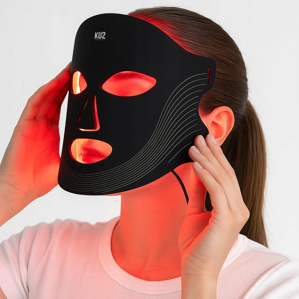 KU2 Dual LED Face and Neck Mask Black Anti-Wrinkle