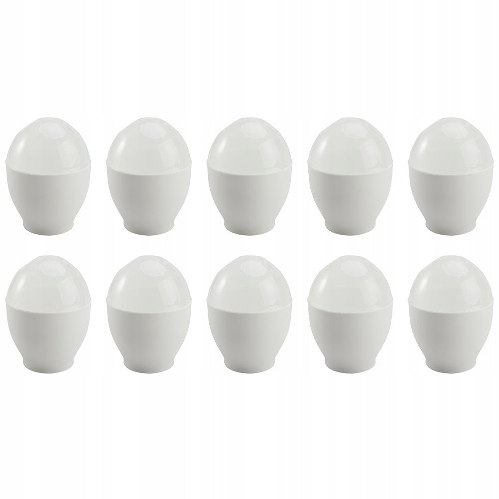 KUBECZKI DO GOTOWANIA JAJEK W MIKROFALÓWCE BIAŁE 10 SZTUK Dominant color white