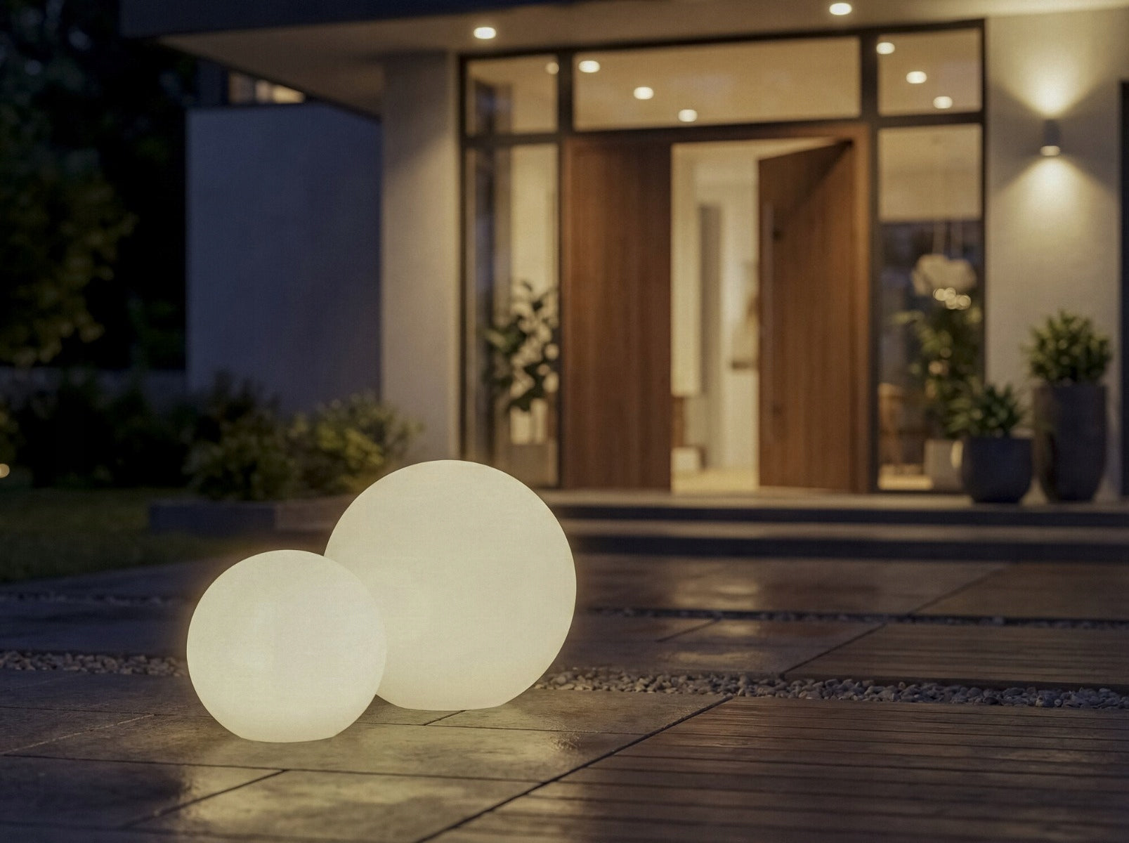 Kanlux STONO garden ball 20cm white IP65 E27 cable 3m Brand Kanlux
