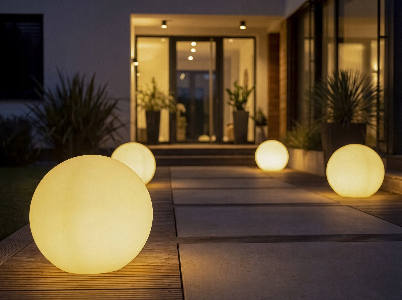 Kanlux STONO garden ball 20cm white IP65 E27 cable 3m Product weight with unit packaging 0.736 kg