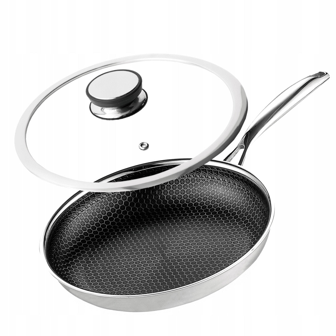 Kanso Professional Ceramic Pan 24 cm with Lid for Inductions Gas