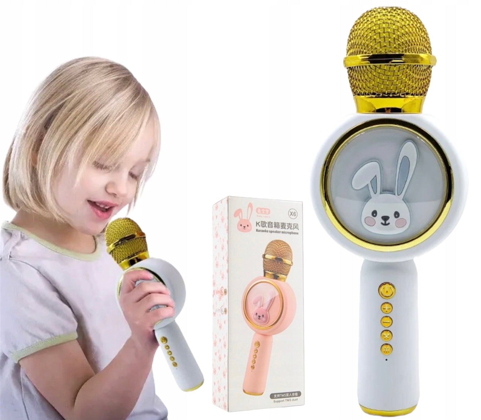 Karaoke Wireless Bluetooth Microphone with Rabbit Speaker for Kids Manufacturer code MIKROFON KARAOKE DLA DZIECI