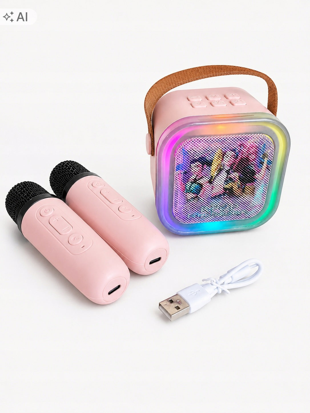 Karaoke set KPOP Demon Hunters Huntrix Bluetooth speaker 2 LED microphones Brand no brand