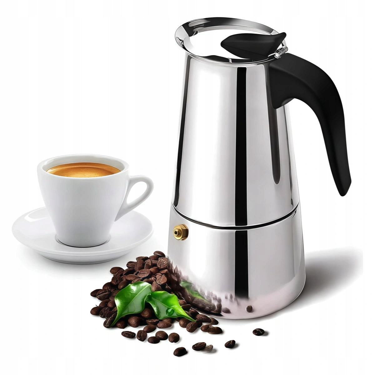 Kawiarka Stalowa Kwalux Do Espresso 4 Filiżanki 200 ml gaz