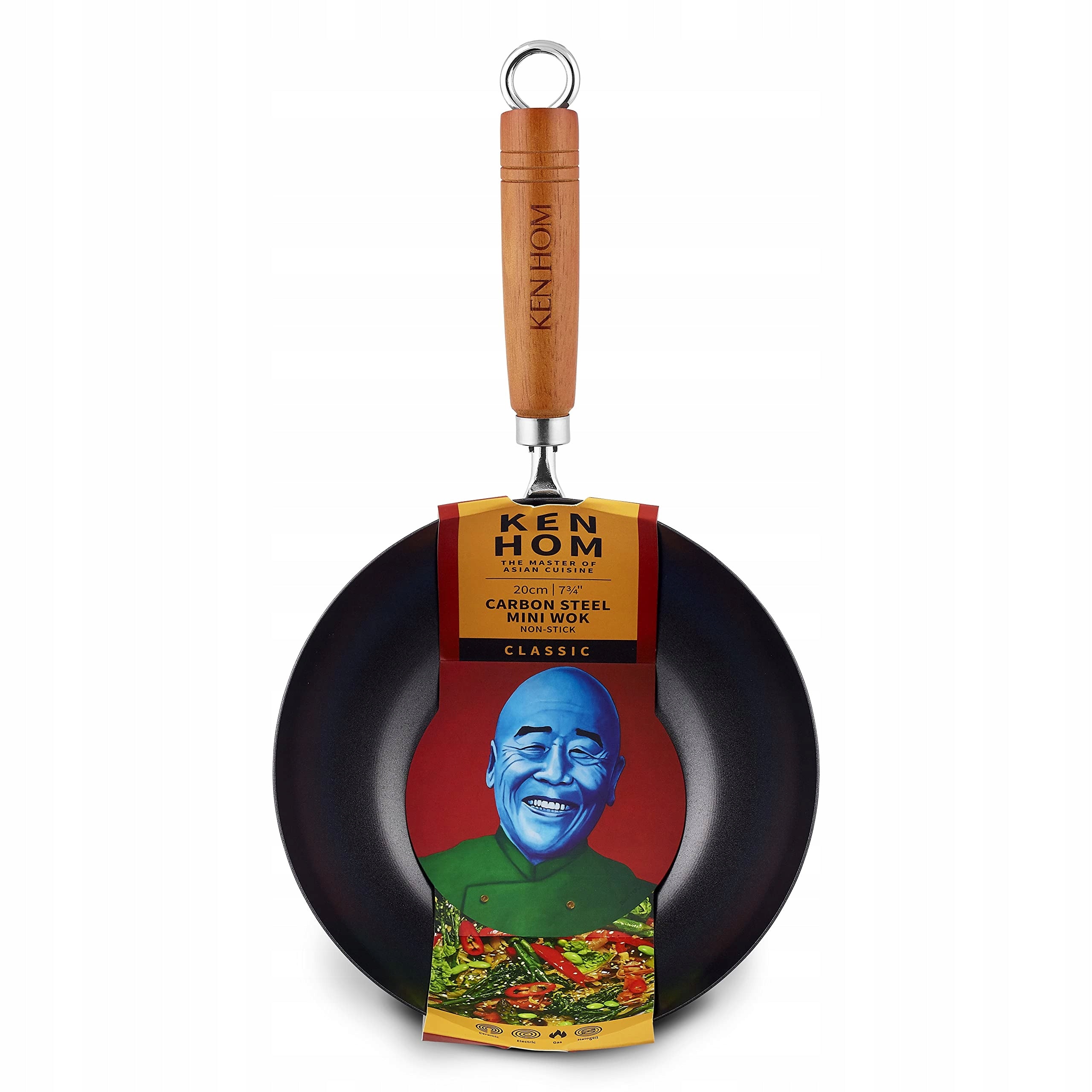 Ken Hom Classic Carbon Steel Wok 20 cm Black/Wooden Brand no brand