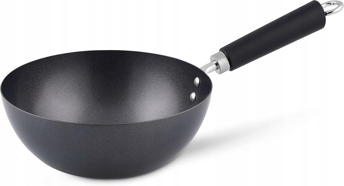 Ken Hom Mini Wok 20cm Carbon Steel Nonstick Flat Bottom Induction