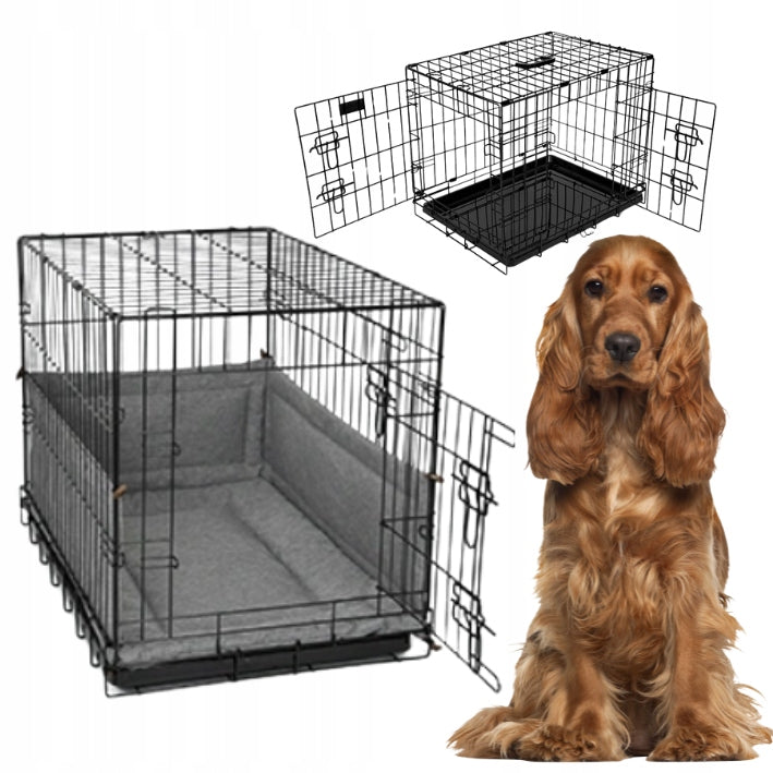 Kennel Cage with Dog Bed Set of 2 eL DOG PLAYPEN 91 x 56