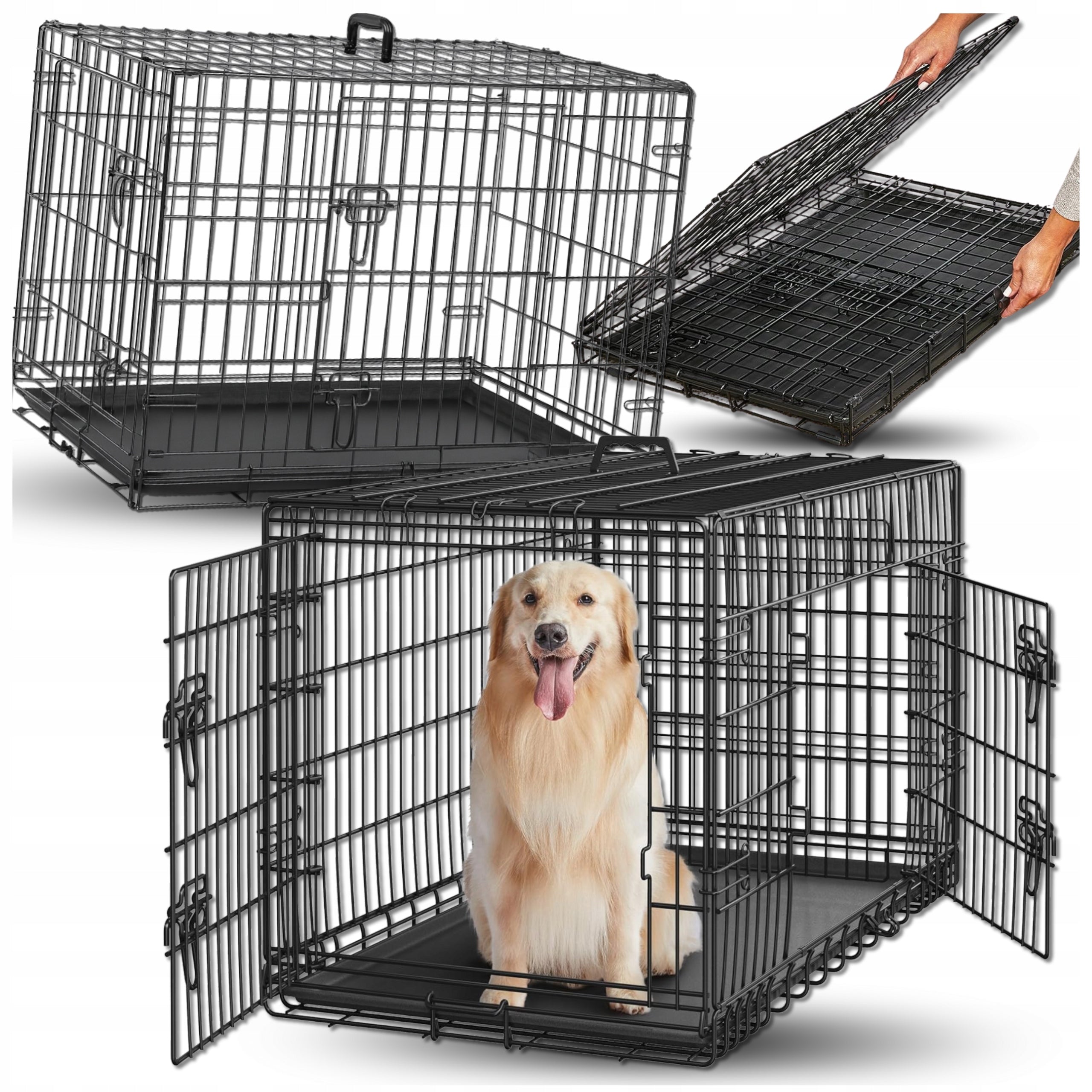 Kennel Dog Cage for Car Transport Metal Playpen 92x57x63