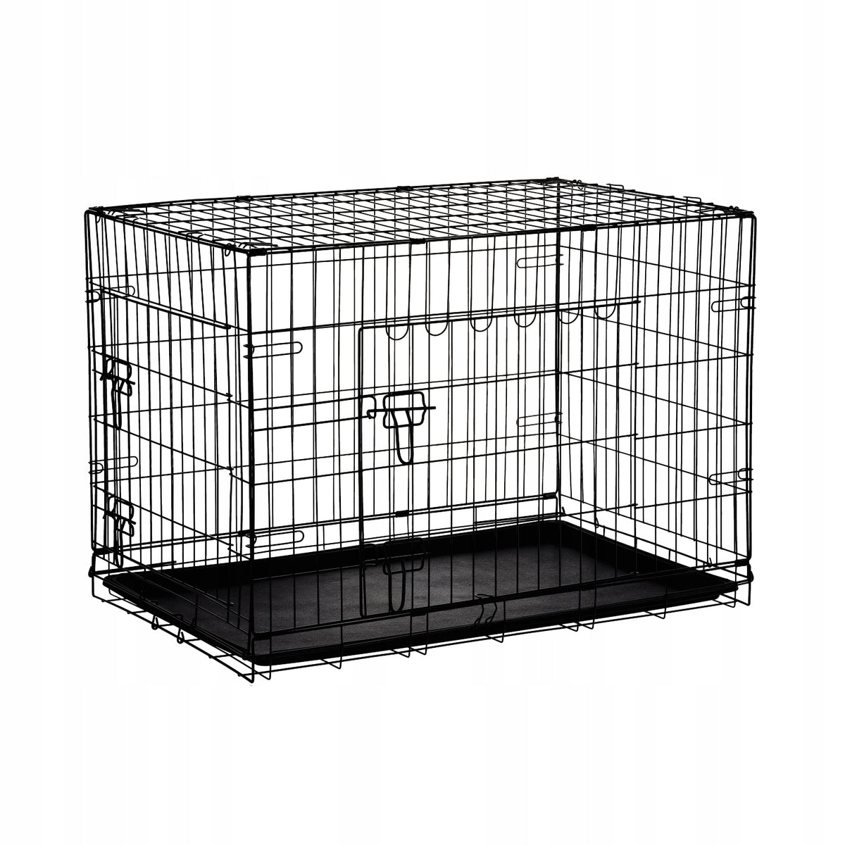 Kennel cage XL 91x57x64 cm for Dog – Two-door, Folding, Metal with