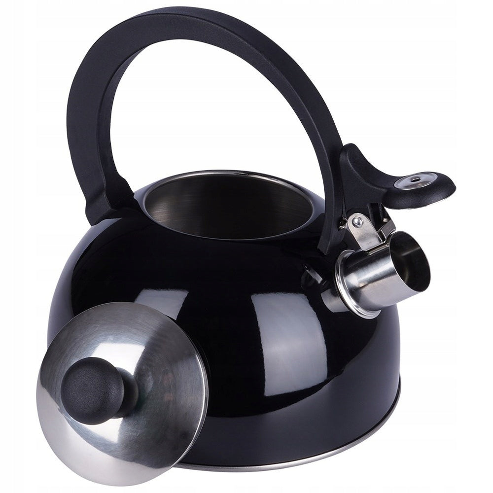 Kettle BLACK with whistle for boiling water 1,5L induction gas Brand Orion