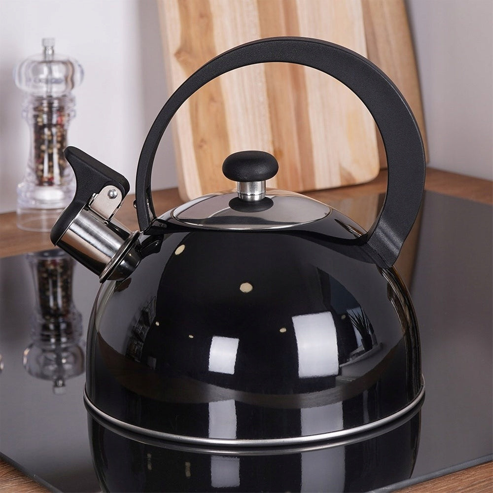 Kettle BLACK with whistle for boiling water 1,5L induction gas Packaging status original