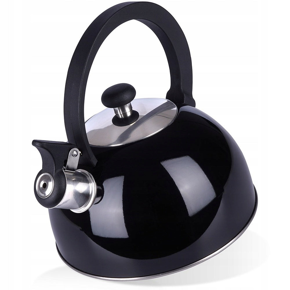 Kettle BLACK with whistle for boiling water 1,5L induction gas