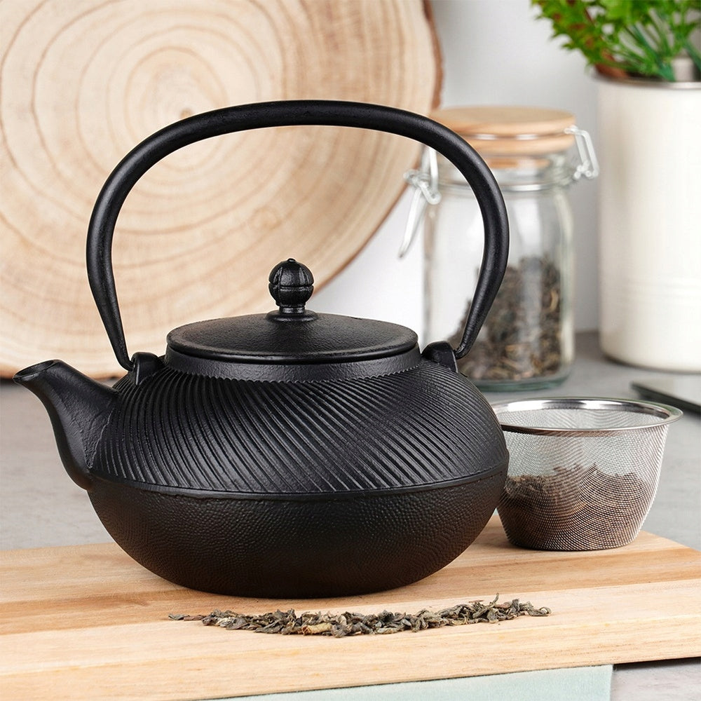 Kettle CAST IRON teapot infuser with tea strainer herbs 1L Packaging status original