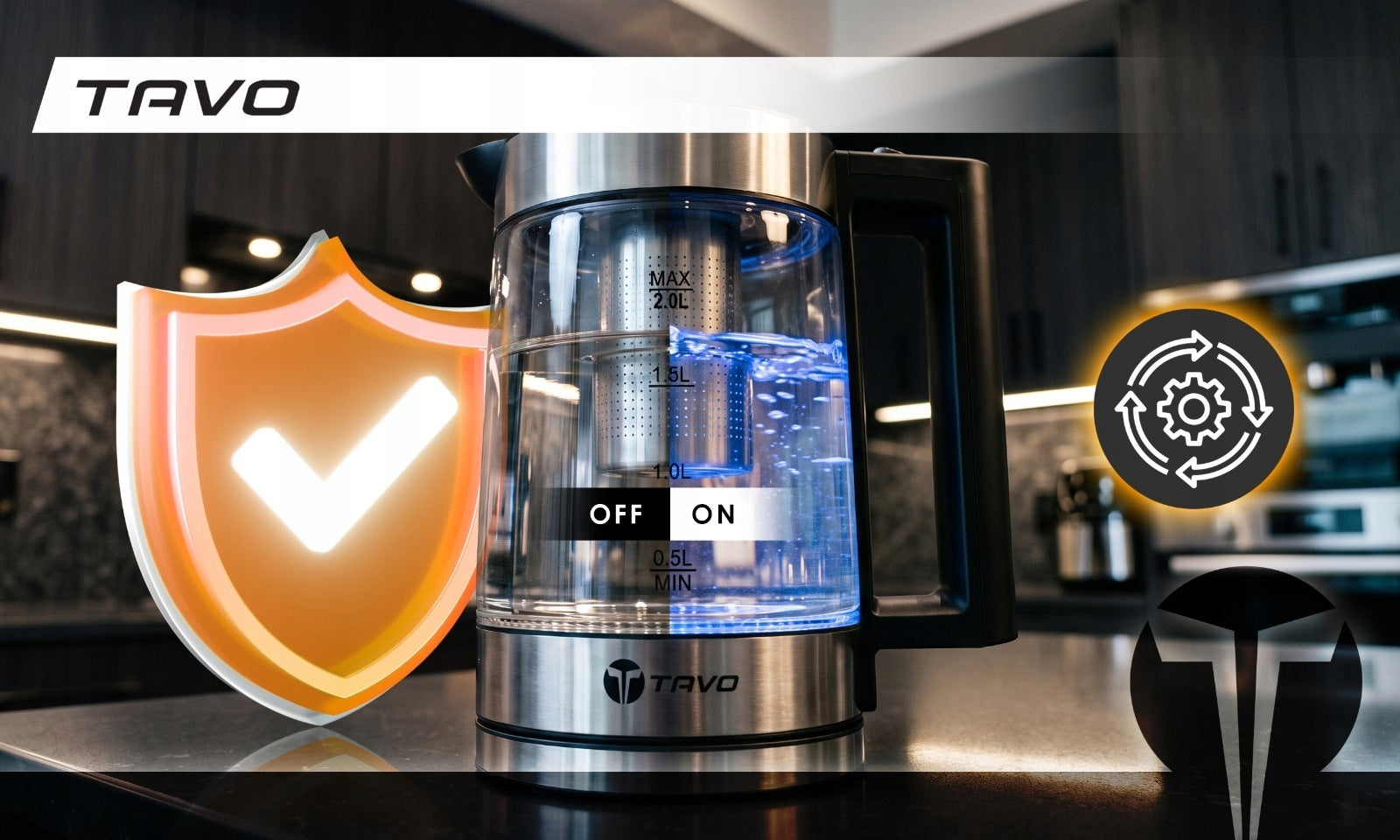 Kettle Electric Infuser 2L Steel 2400W LED Backlight Powerful Manufacturer code CZAJNIK ELEKTRYCZNY PODŚWIETLENIE LED