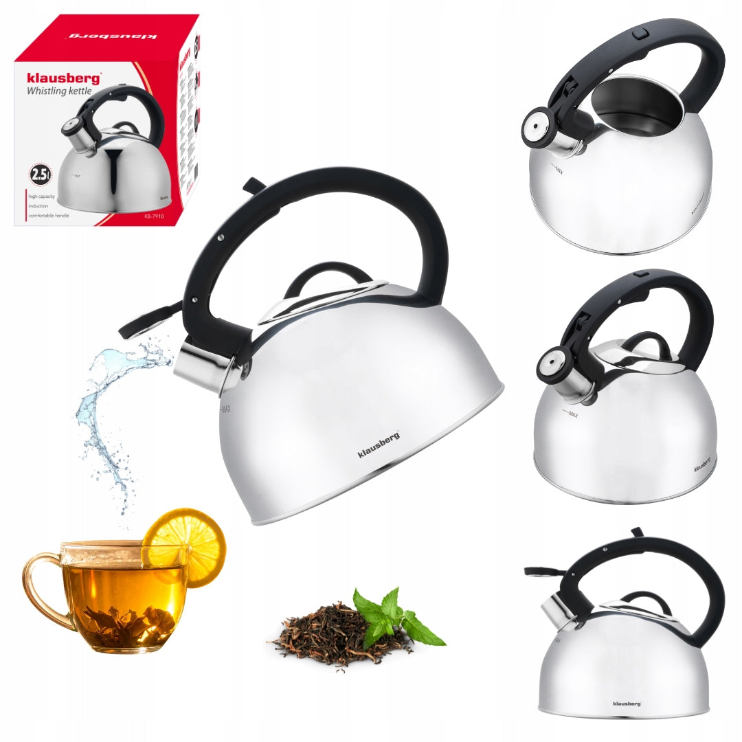 Kettle KLAUSBERG KB-7910 2,5L stainless steel with thick bottom Induction Gas