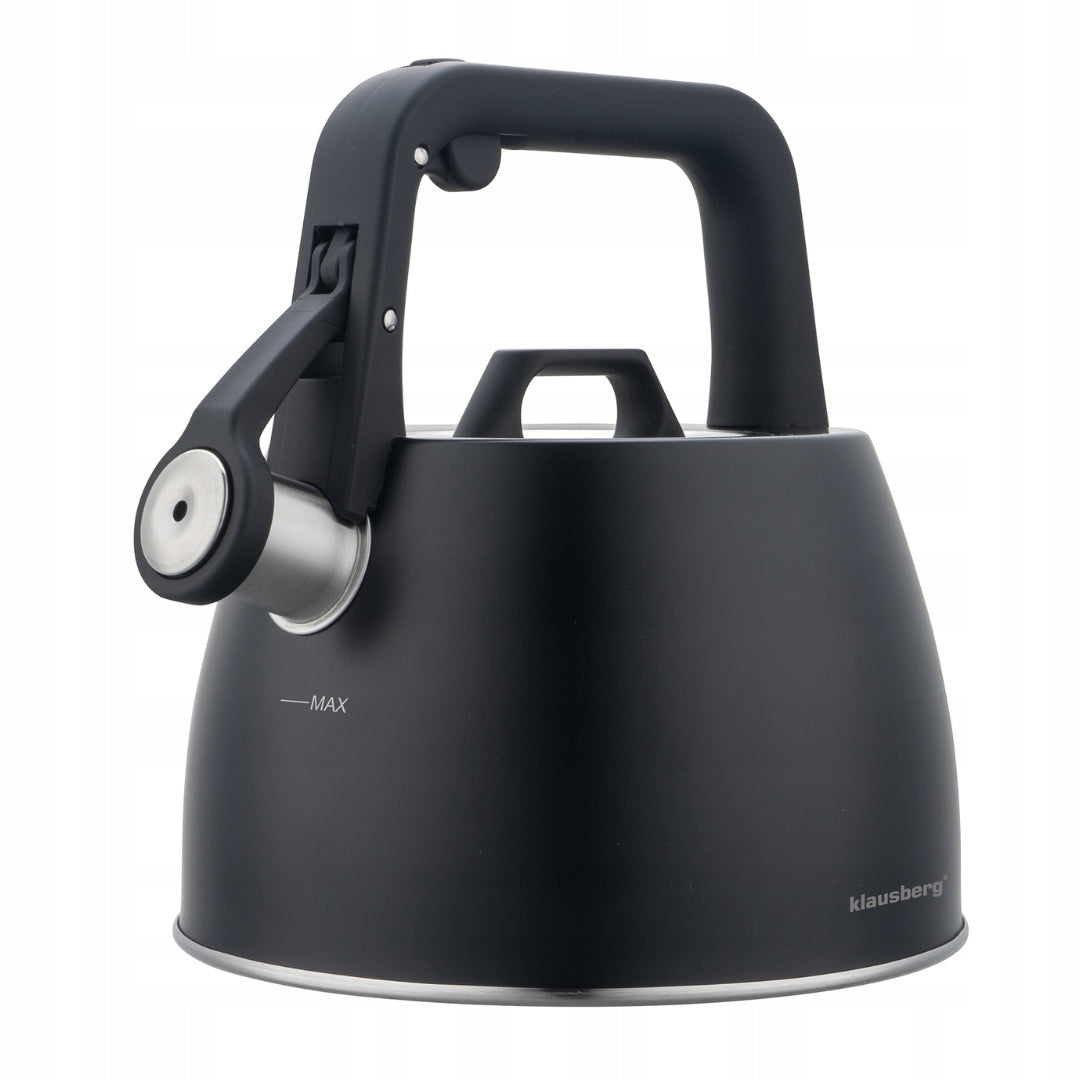 Kettle KLAUSBERG KB-7915 with Thick Bottom 2,5L Black whistle, induction Gas EAN (GTIN) 5908287279155