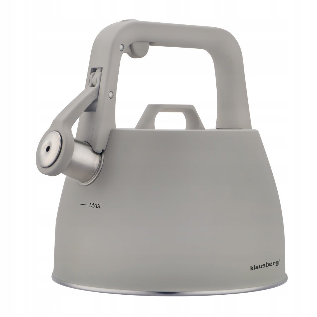 Kettle KLAUSBERG KB-7916 Grey 2,5L with Thick Bottom whistle induction Gas Manufacturer code KB-7916