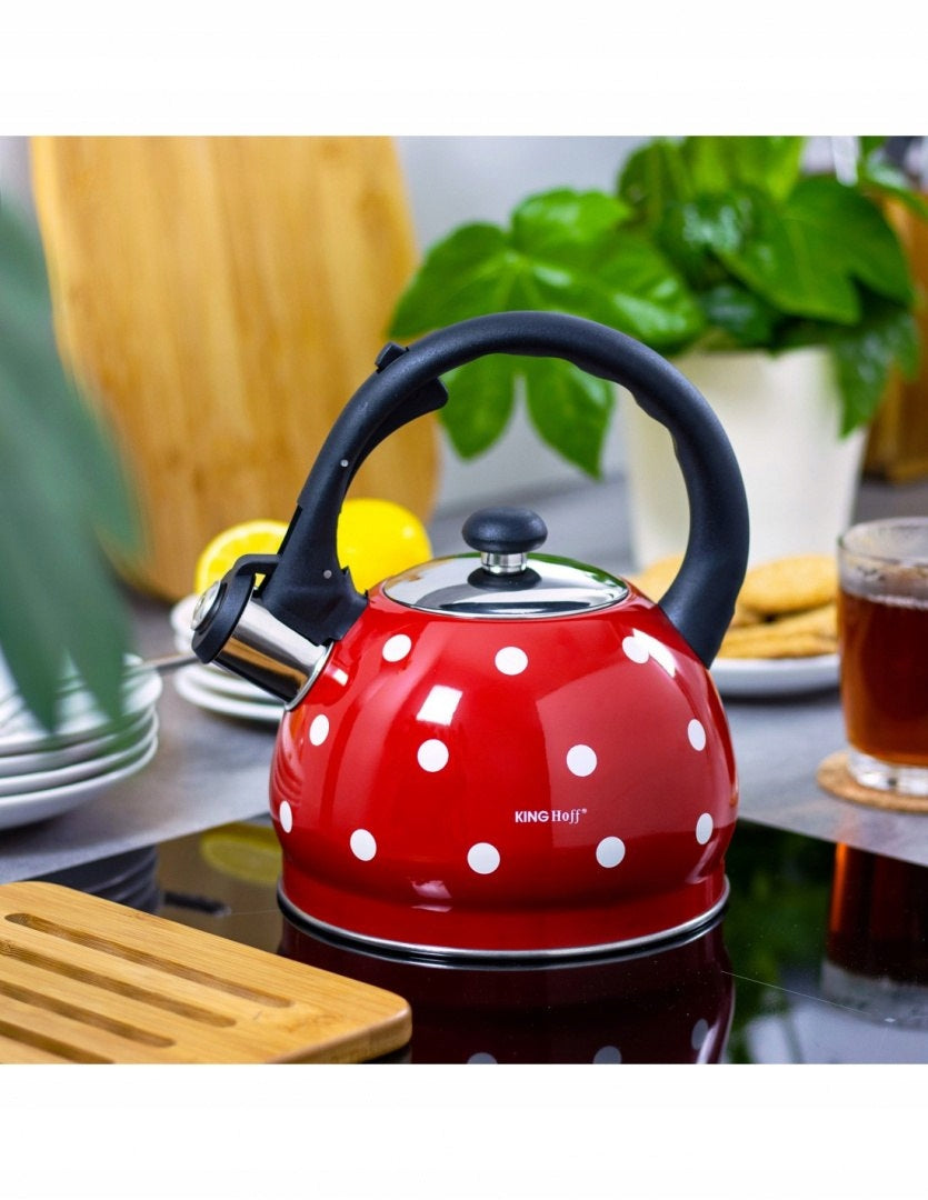 Kettle With Whistle Enameled In Peas 2L Gas Induction Red KH-1049 Manufacturer code KH-1049