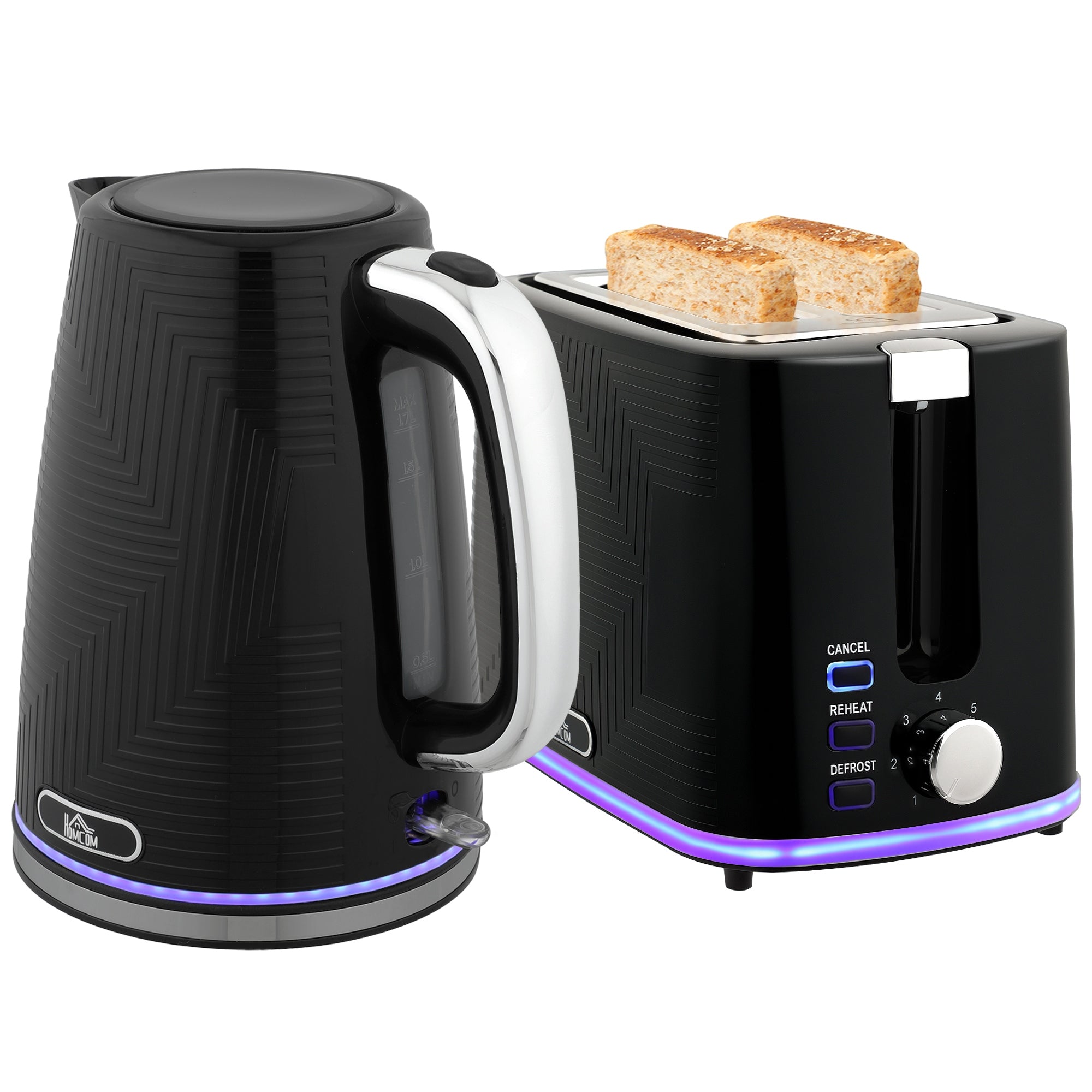 Kettle and toaster set with Otter thermostat, anti-stone filter