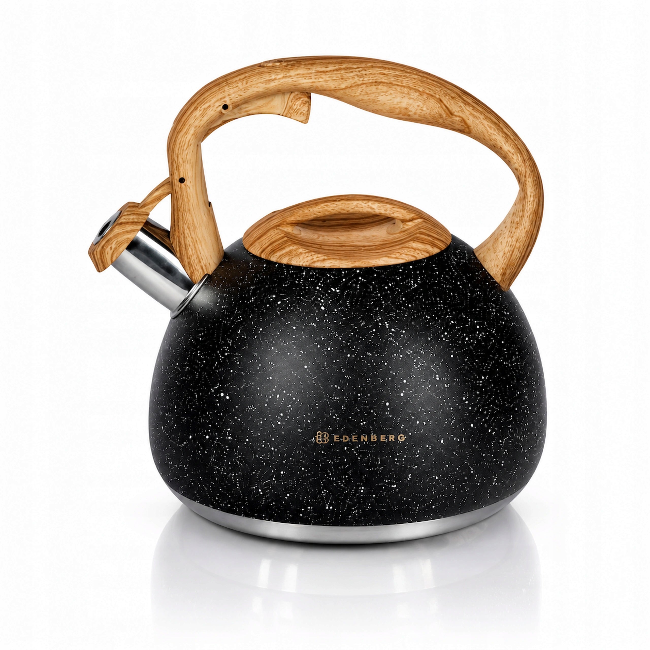 Kettle with Whistle 3L Steel Black Edenberg Induction Gas