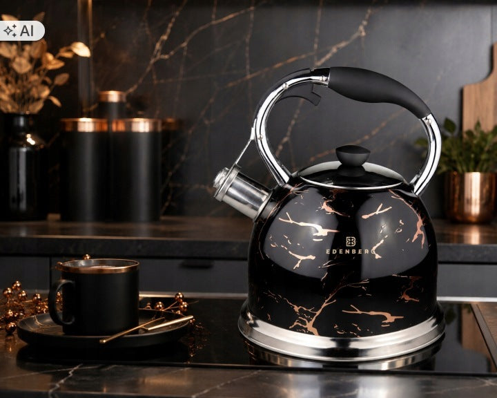 Kettle with Whistle Colorful Gold Induction Gas 3L EDENBERG Brand Edenberg