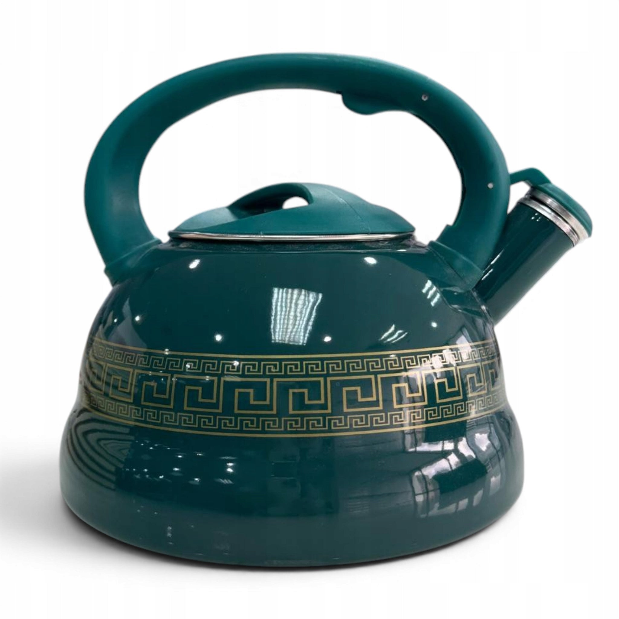 Kettle with whistle large 3.3L enamel for gas induction turquoise MASTERPAN