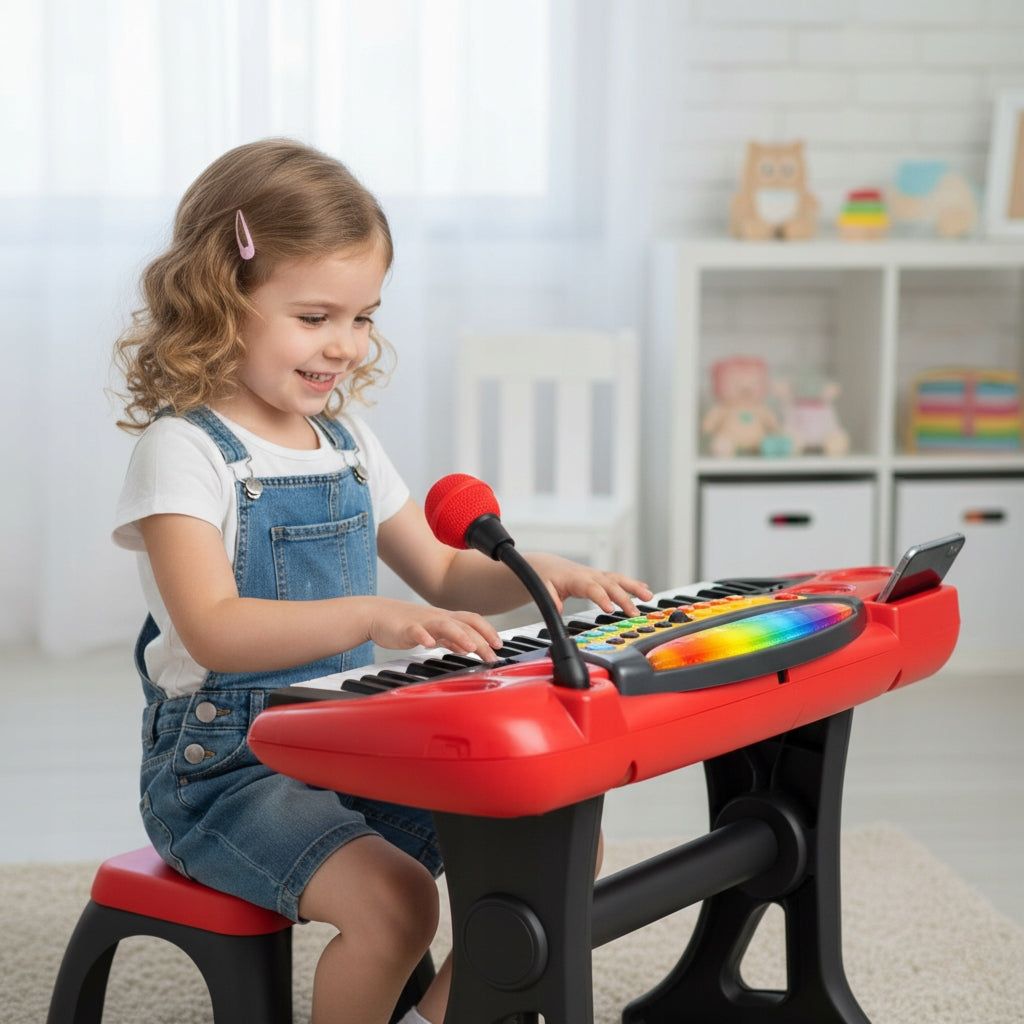 Keyboard Kibord Children's Piano Microphone Stool Chair 37 Keys Packaging status original