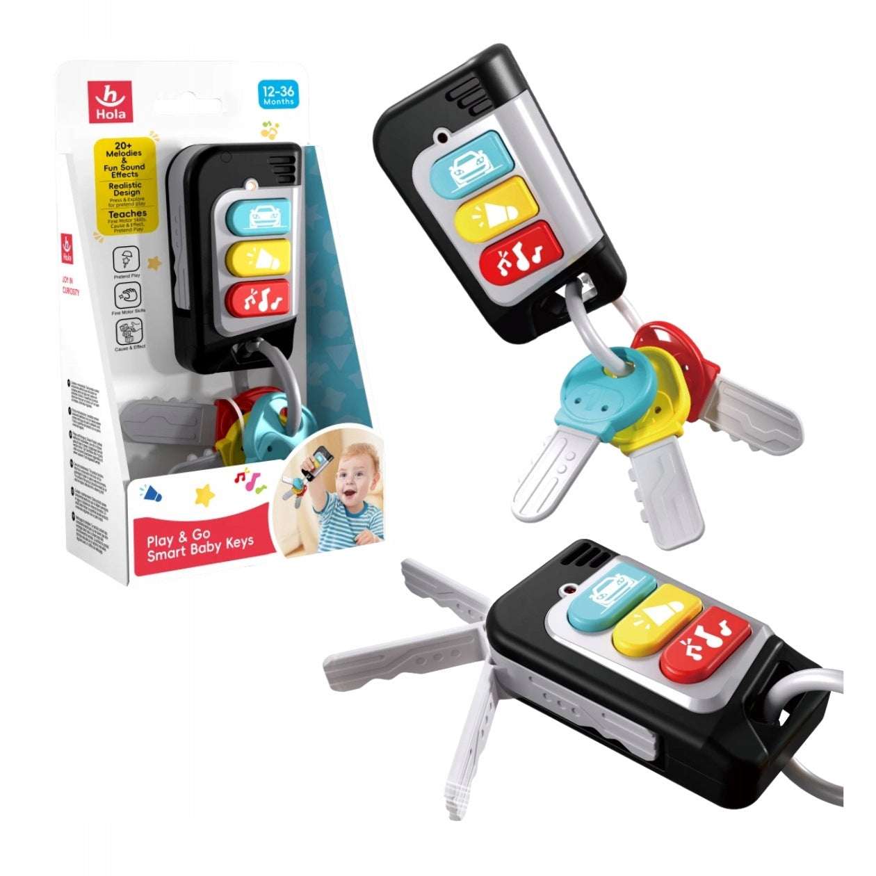 Keys with remote control interactive toy with melody game music sounds glow
