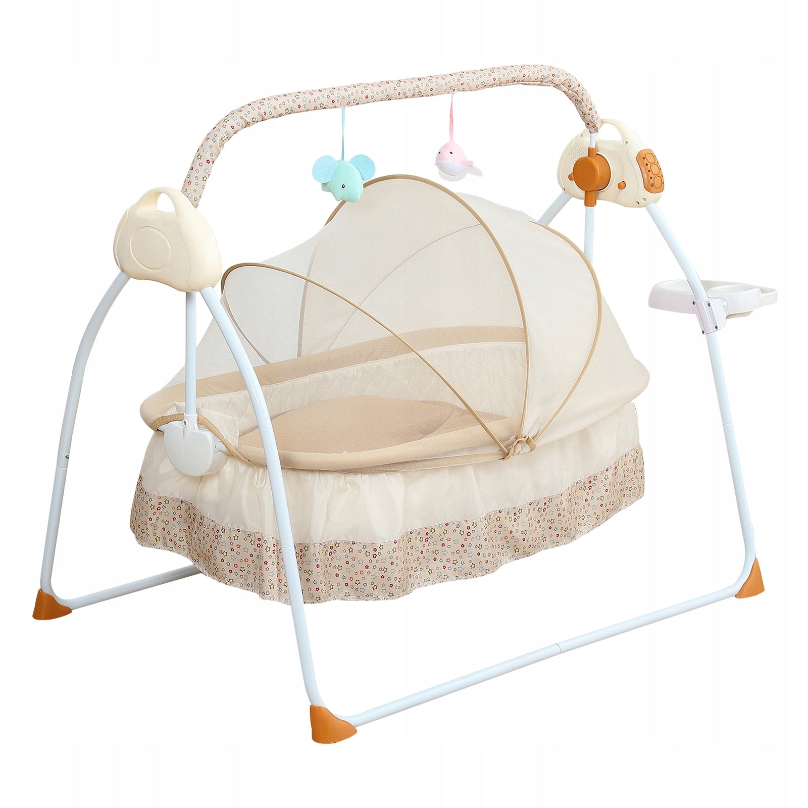 Khaki Electric Cradle Electric Baby Crib Maximum Load Capacity 25kg