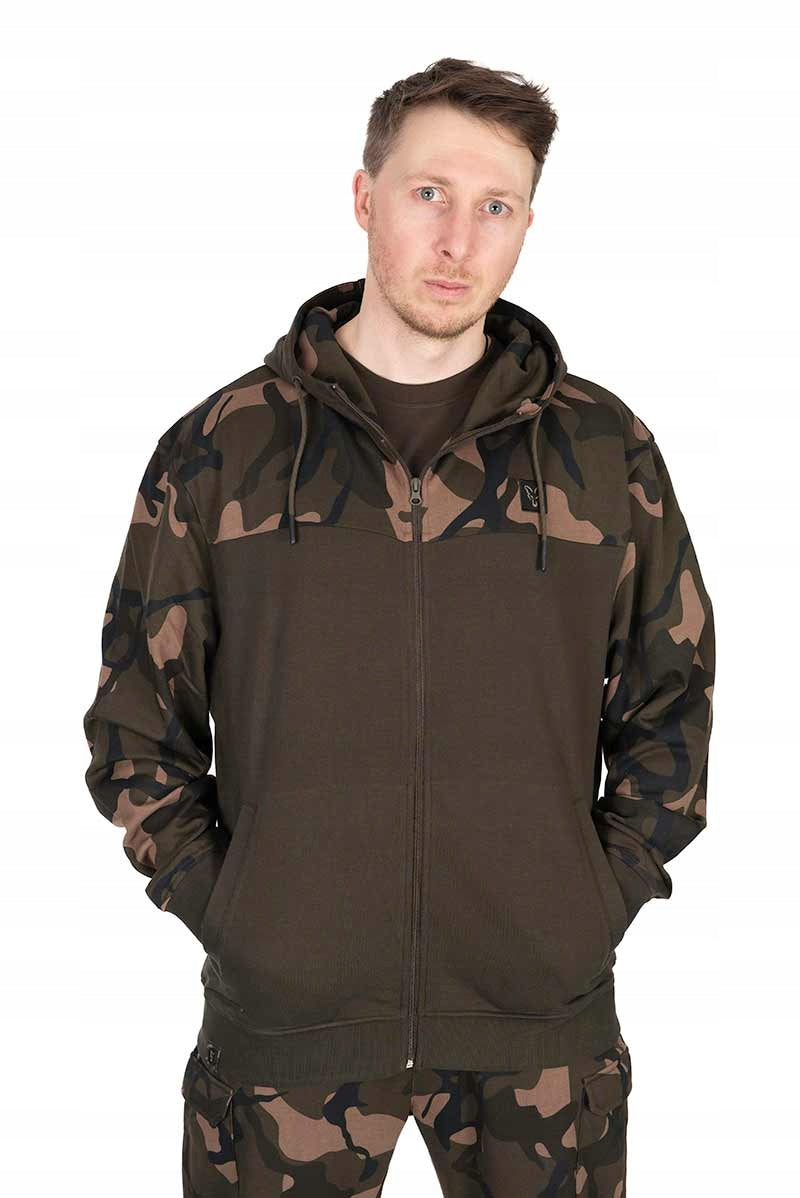 Khaki/camo Split Zip Hoody Size M Fox