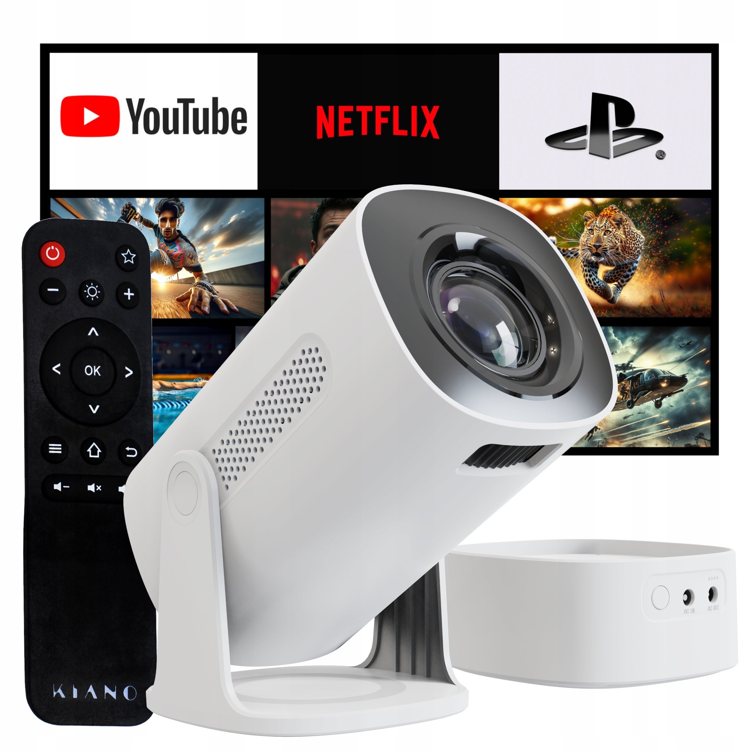 Kiano KVTS01 - 4K Mobile LED Projector, Bluetooth and Wireless Connection Packaging status original