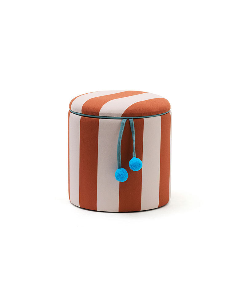 Kid's Concept - pouf cylindrical with storage, brown