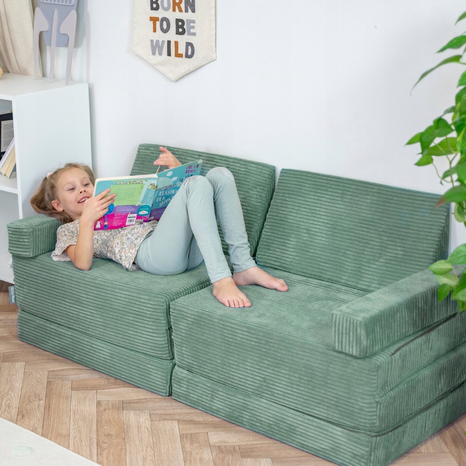 KiddyMoon Armchair Foam folding mattress 70x55x30/60 KFM-700 green Manufacturer code 5905054850982