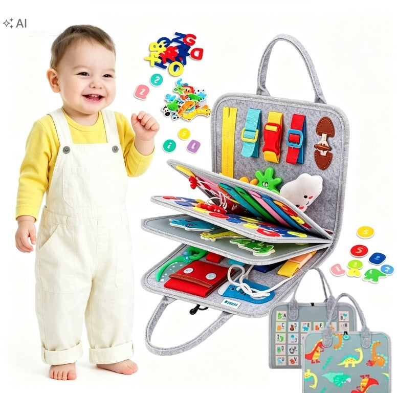 Kidino Manipulation Board Sensory Grey Educational For Children