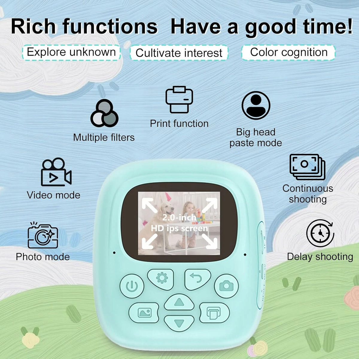 Kids Camera Digital Camera Instant Print Selfie 1080P 32GB HD SUPBRO Brand ProNice