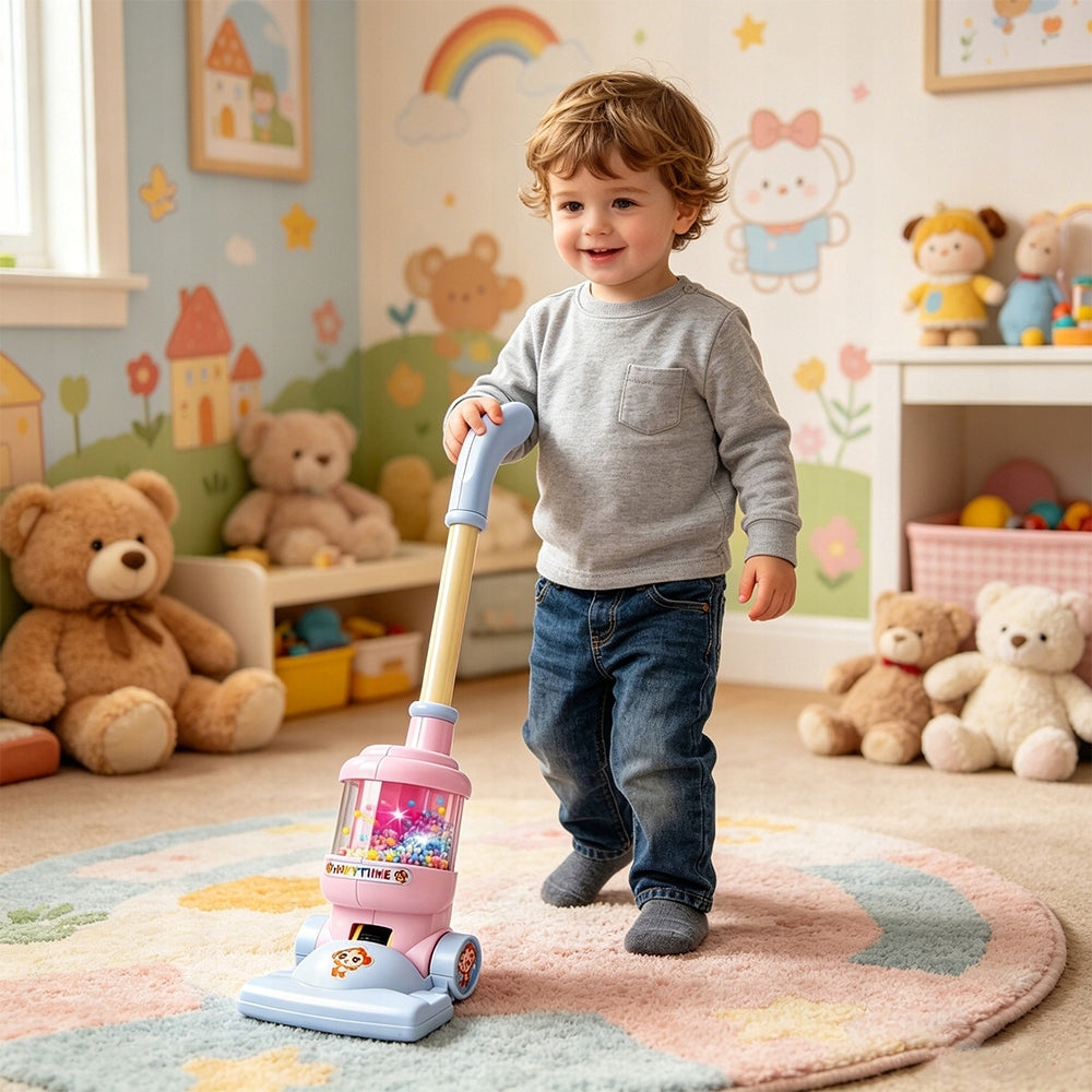 Kids Cleaning Kit Vacuum Cleaner Crime Mop With Light And Sound Brand Bedee