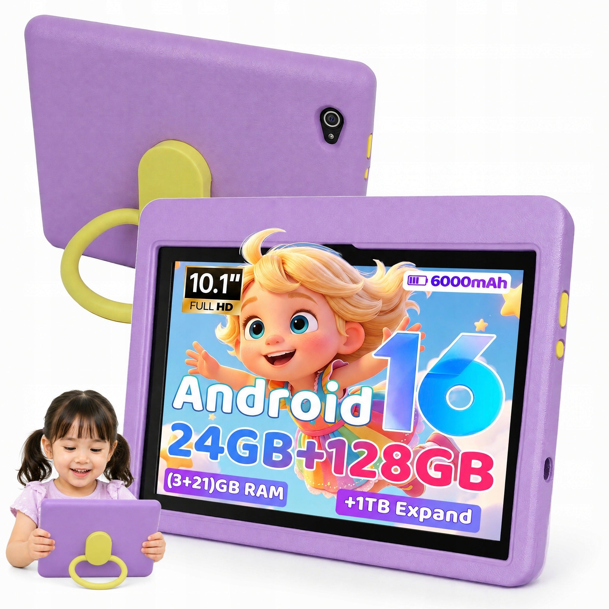 Kids Tablet 10“ Android16 5-Core 24GB+128GB IPS HD 1280×800 Protective Case