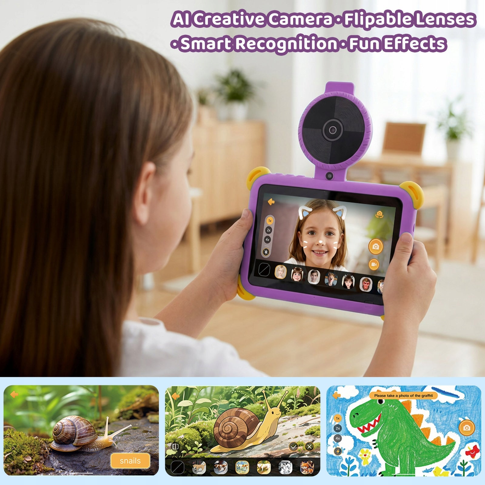 Kids Tablet 7 inch Android 15 3GB/64GB Parental Control AI Dual Cam WiFi 6 Operating system version Android 15