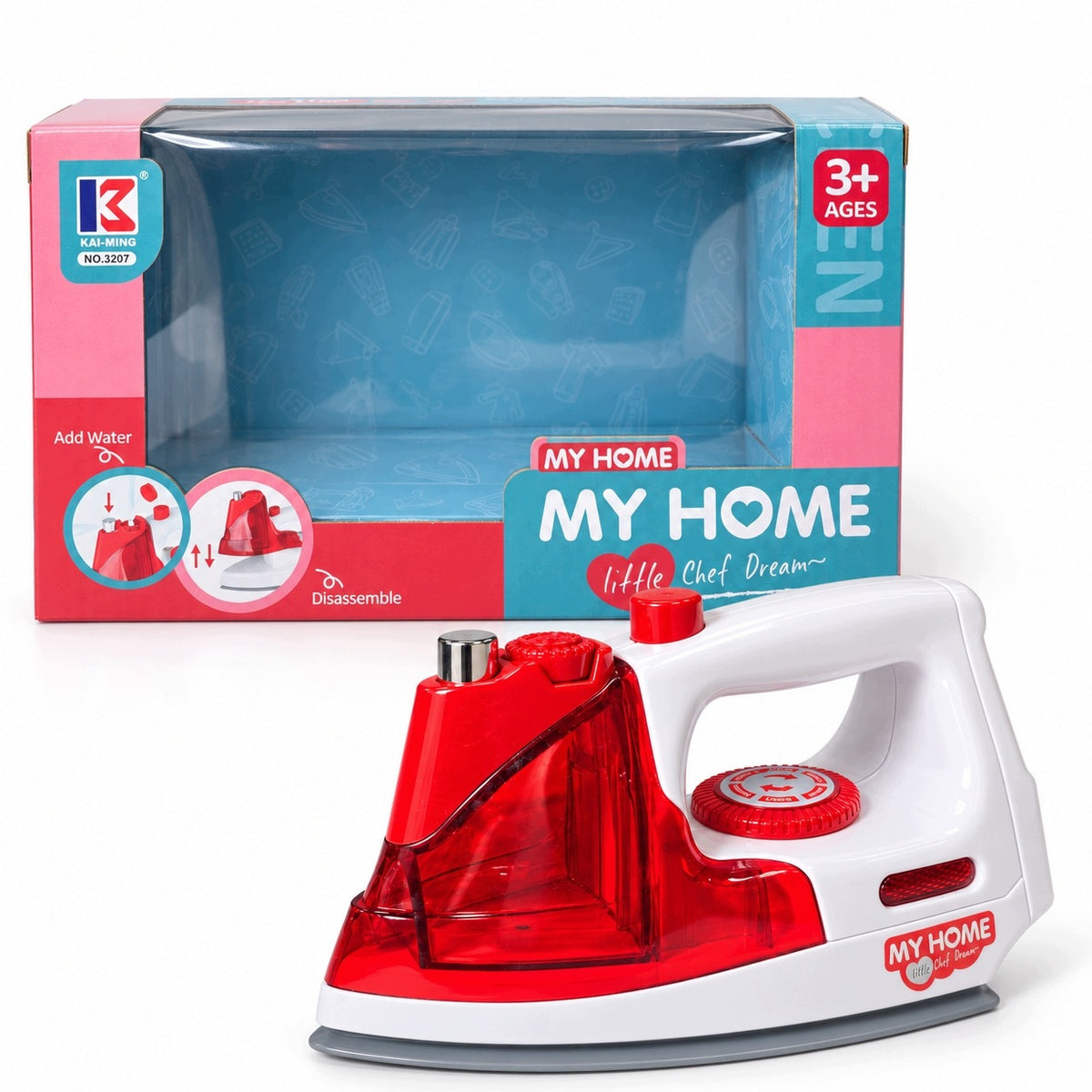Kids Toy Iron with Battery Operated Water Container 3+