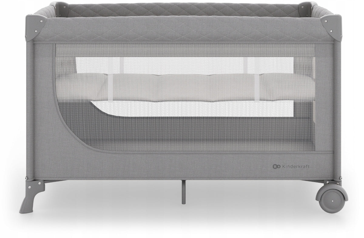 Kindekraft Leody Up Travel Cot 2in1 Playpen | Grey Manufacturer code KCLEODUPGRY0000