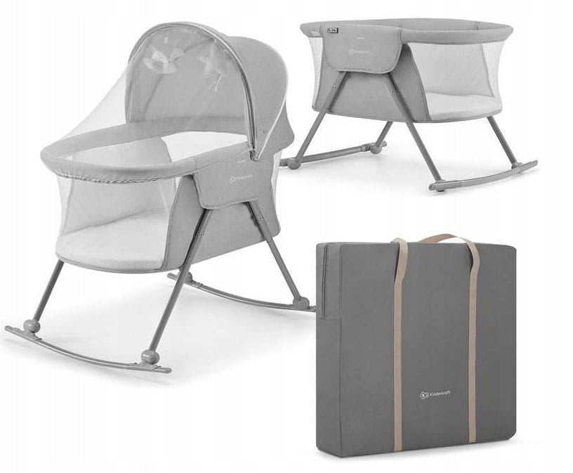 Kinderkraft Lovi Travel Baby Crib Multifunctional 3in1 | Grey
