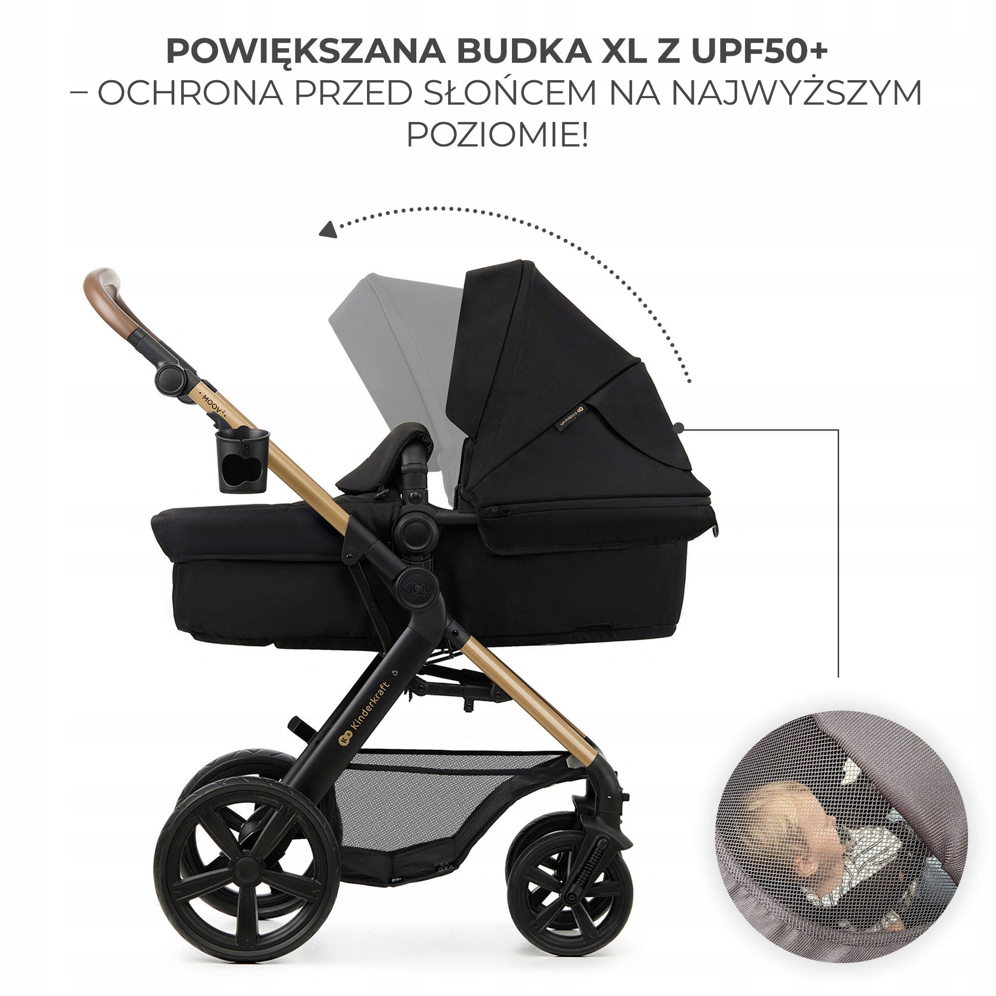 Kinderkraft Multifunction stroller 3in1 MOOV 2 with seat MINK PRO black Brand Kinderkraft